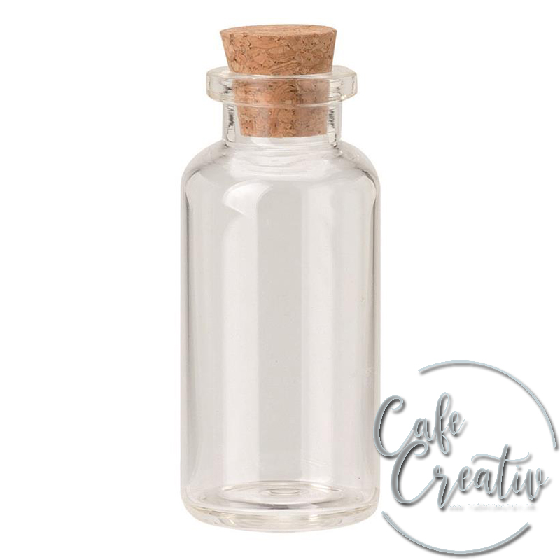Glasfläschchen mit Korkzapfen, ideal für Altered Art