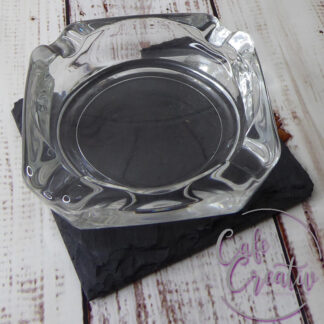 Glas-Aschenbecher massiv, eckig. Ideal zum aufhübschen. CafeCreativ.ch